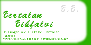 bertalan bikfalvi business card